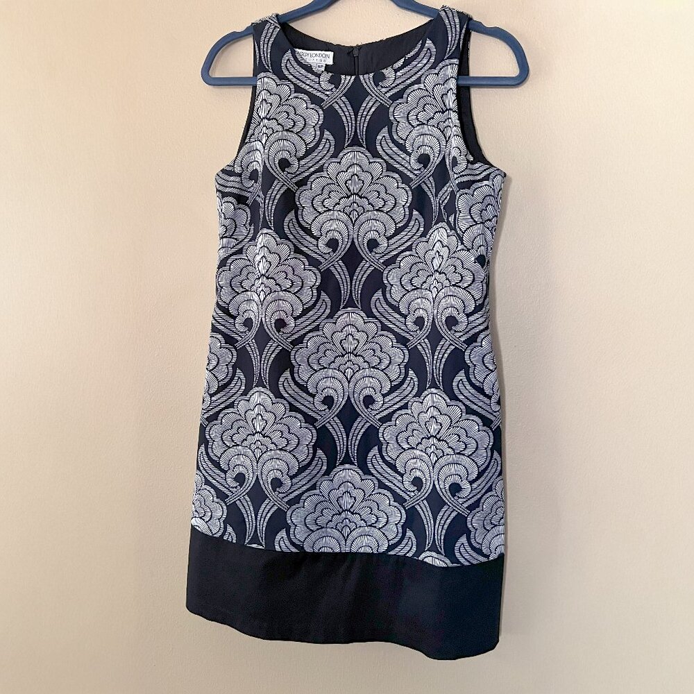 Maggy London Black and White Sleeveless Sheath Dress Size 6P, 6 Petite - Picture 2 of 5